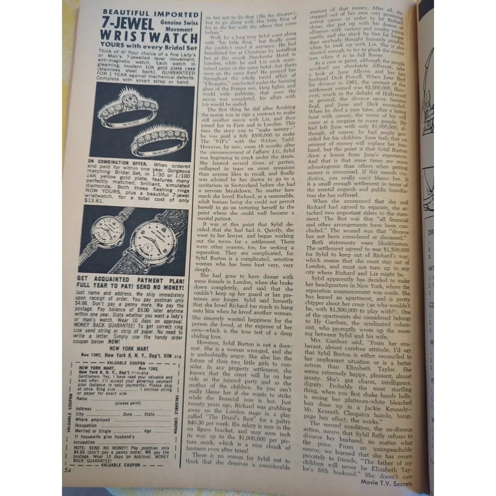 Movie TV Secrets Sept 1963 Liz Taylor Rock Hudson Jackie Kennedy Can Love Wait‎